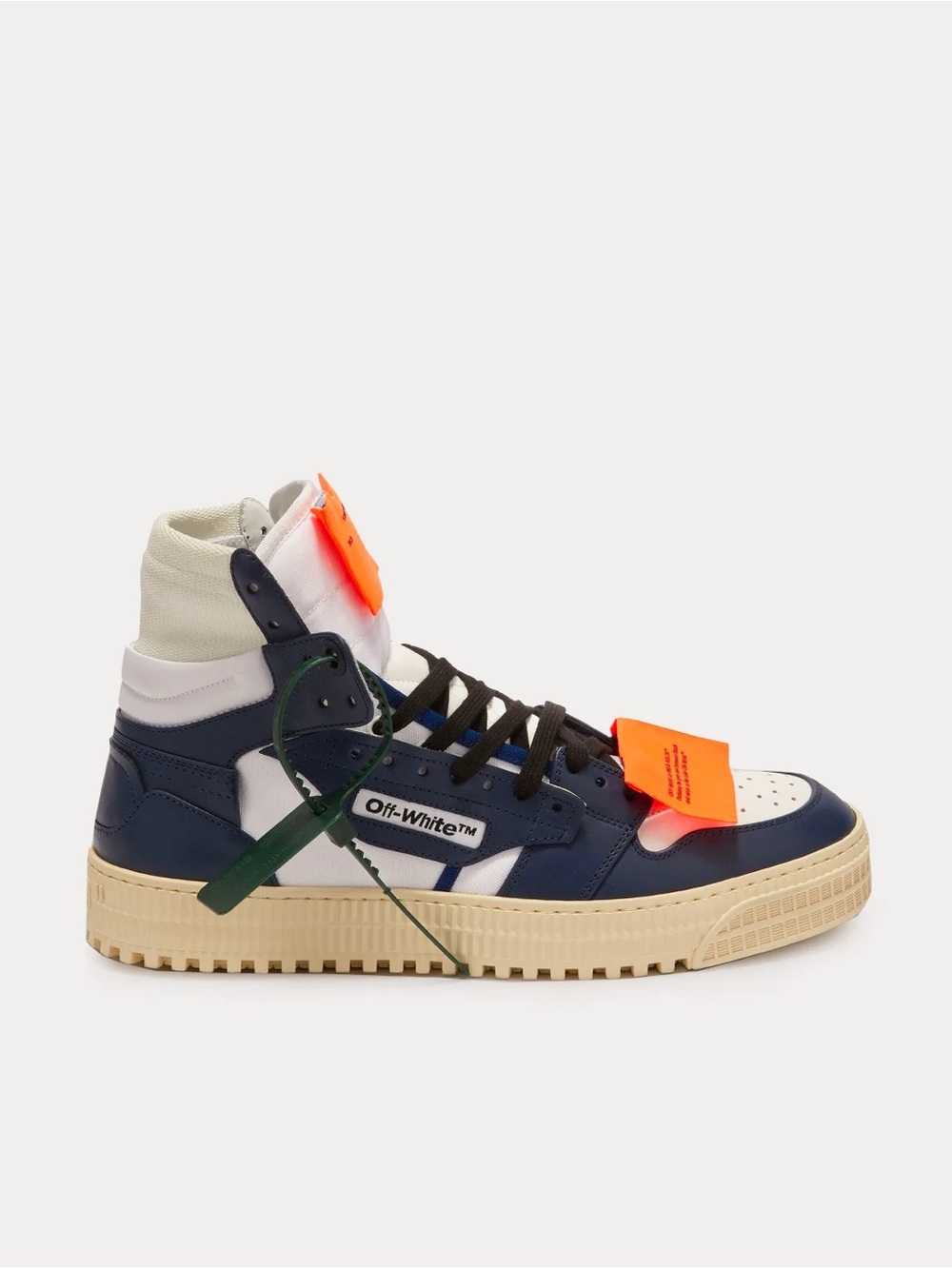 Off-White Black, White & Orange High-Top Sneaker